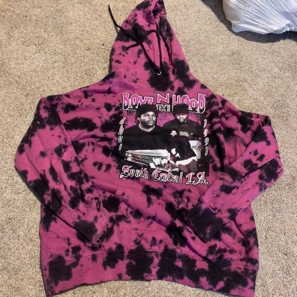 Philcos Boyz N The Hood Purple/Black Tie Dyed Hoodie - Picture 2 of 2